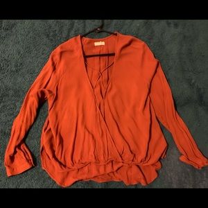 Urban outfitters rust colored open front blouse